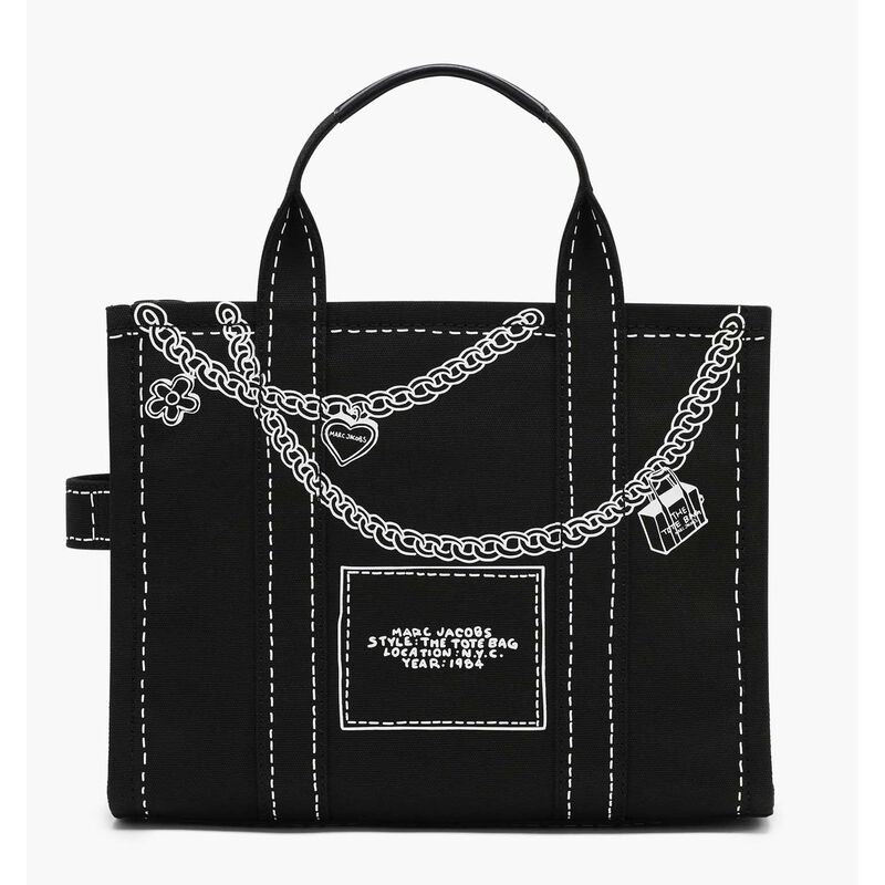MARC JACOBS The Trompe Loeil Charm Canvas Medium Tote Bag image number 3